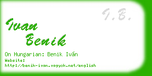 ivan benik business card